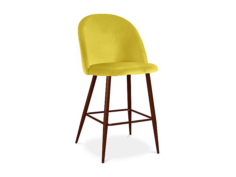 Sgabello imbottito in velluto - Design scandinavo - 66cm - Evelyne