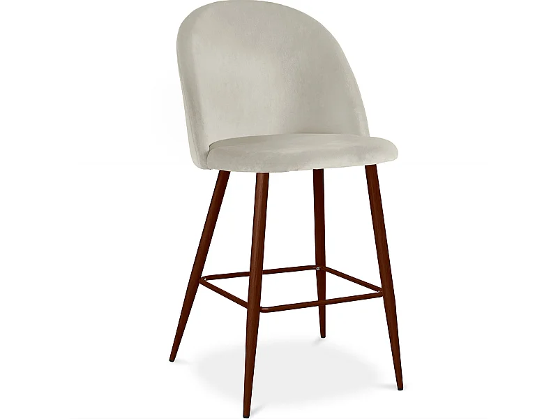 Sgabello imbottito in velluto - Design scandinavo - 66cm - Evelyne