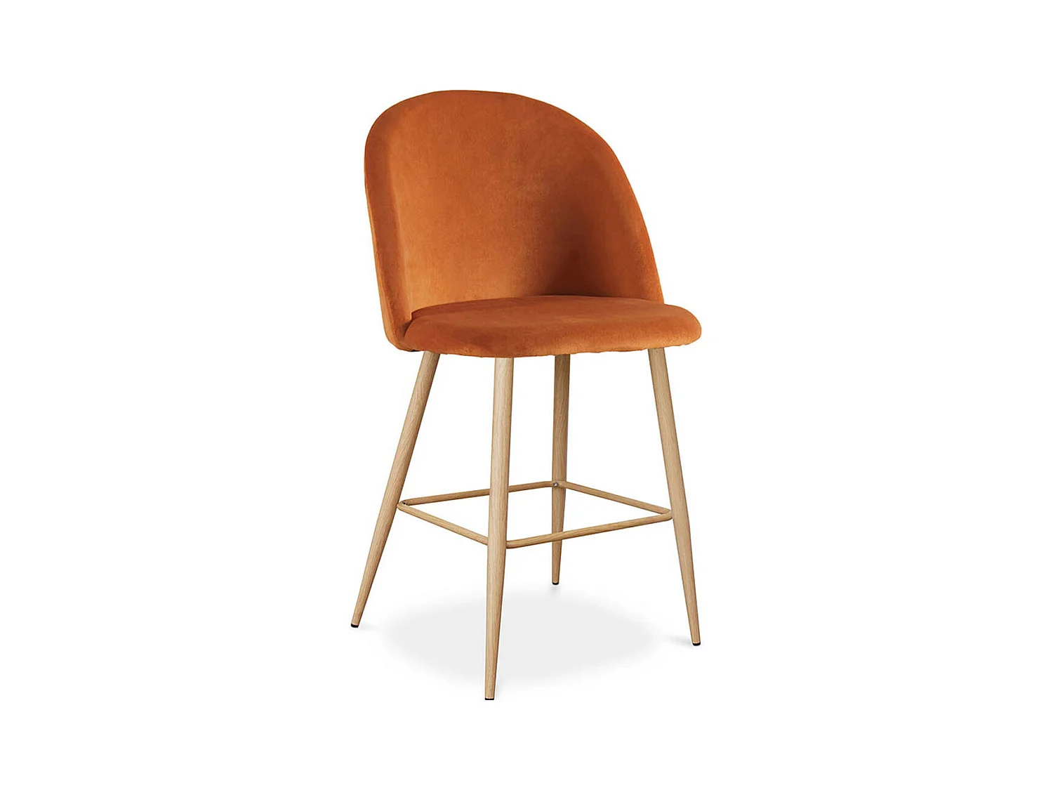 Hocker gepolstert mit Samt - Skandinavisches Design - 66cm - Evelyne