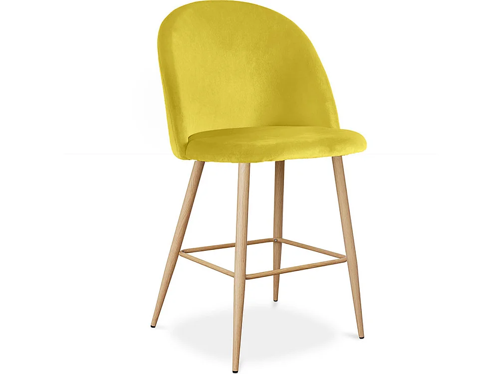 Hocker gepolstert mit Samt - Skandinavisches Design - 66cm - Evelyne