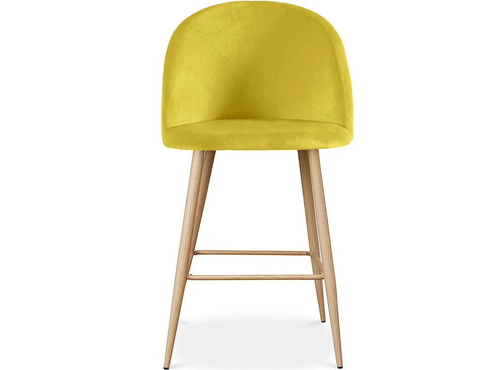 Hocker gepolstert mit Samt - Skandinavisches Design - 66cm - Evelyne