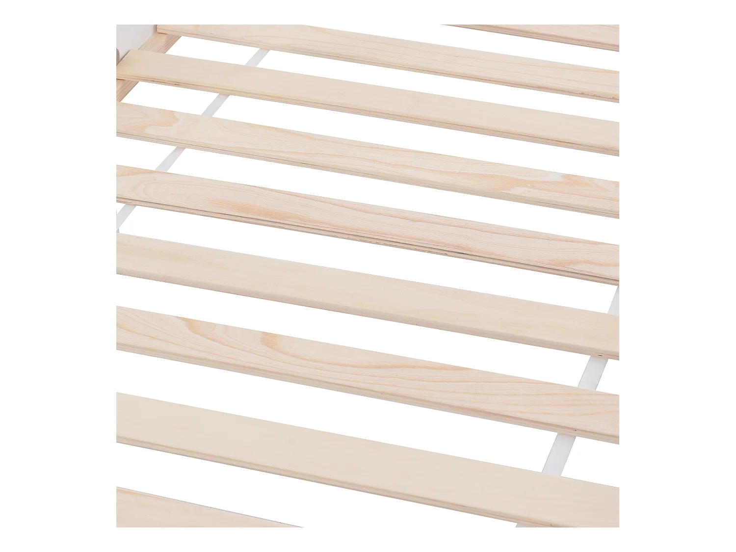 Kinderbed 90x200 cm met lattenbodem - valbeveiliging 2 laden en opbergplank - hout - wit (zonder matras)