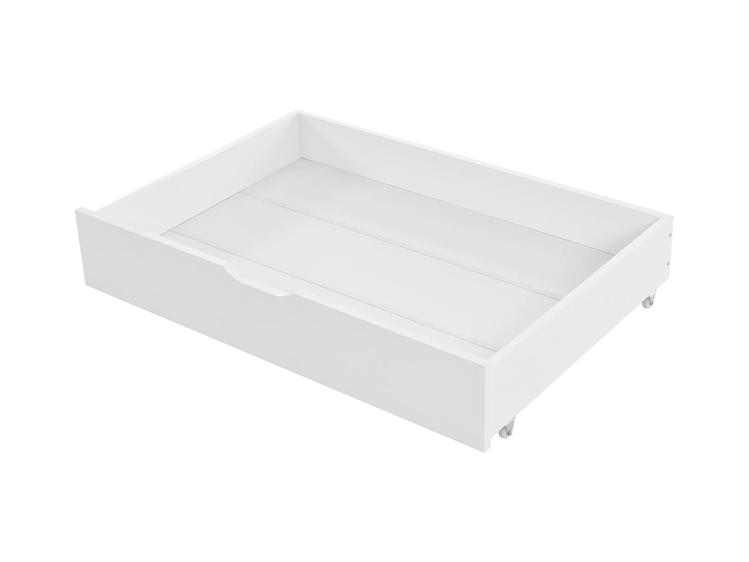 Kinderbed 90x200 cm met lattenbodem - valbeveiliging 2 laden en opbergplank - hout - wit (zonder matras)