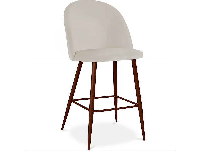 Taburete Tapizado en Terciopelo - Diseño Escandinavo - 66cm - Evelyne