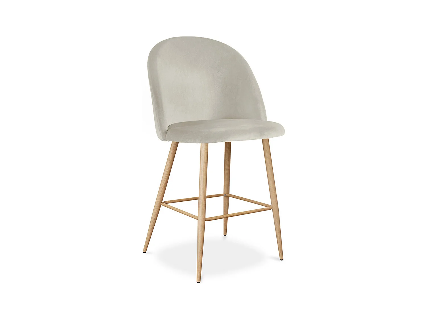 Taburete Tapizado en Terciopelo - Diseño Escandinavo - 66cm - Evelyne