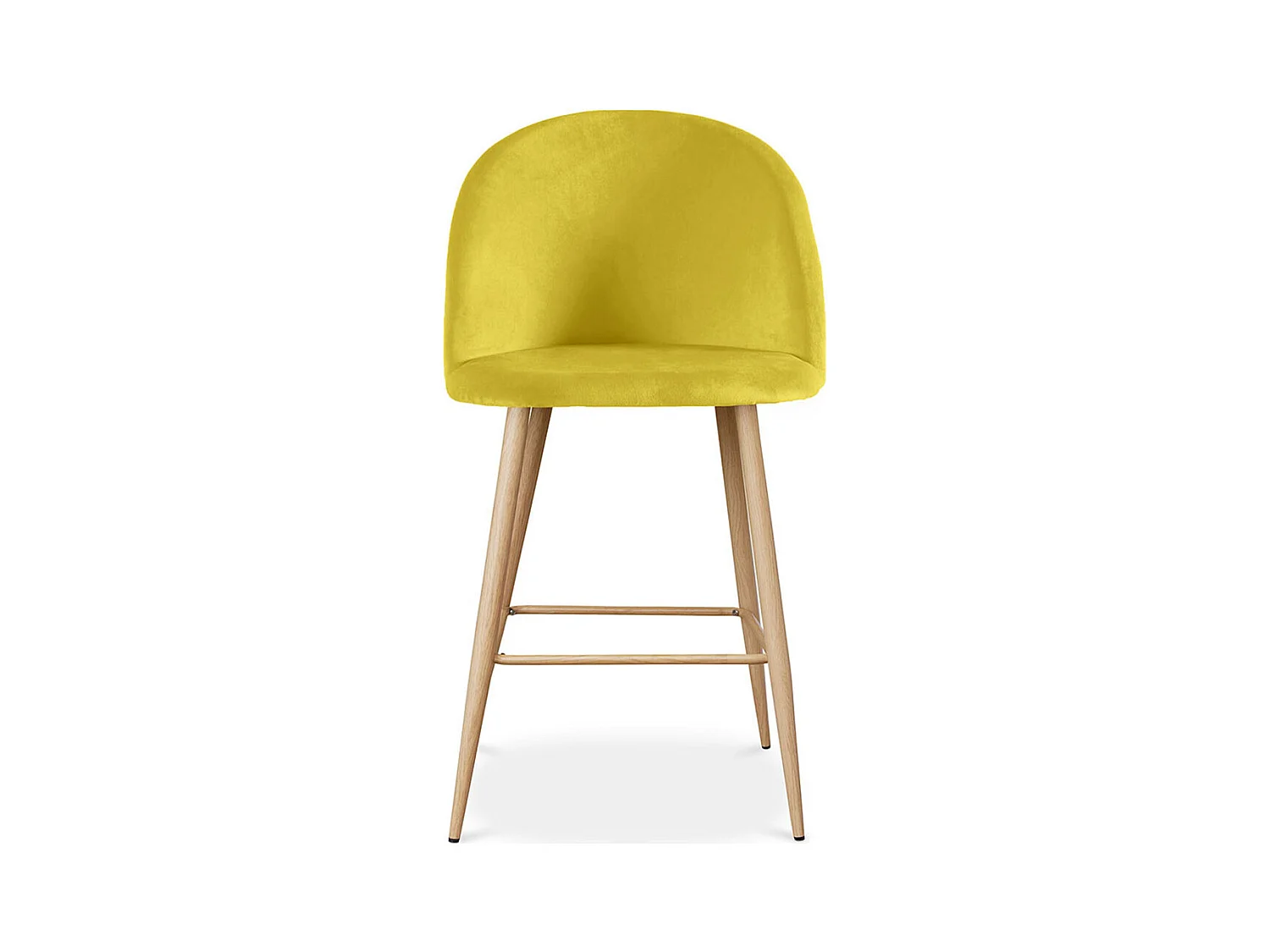 Tabouret tapissé en velours - Design scandinave - 66cm - Evelyne Crème