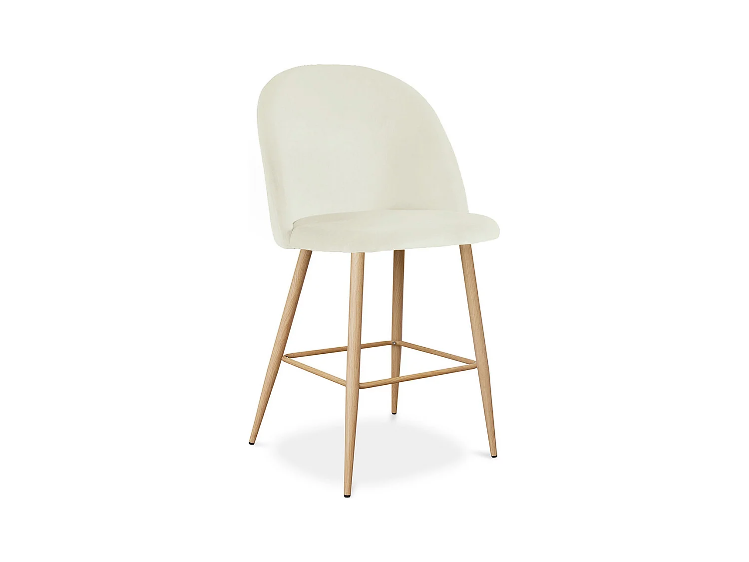 Hocker gepolstert mit Samt - Skandinavisches Design - 66cm - Evelyne