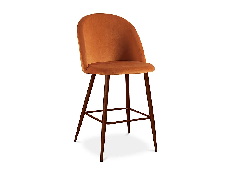 Sgabello imbottito in velluto - Design scandinavo - 66cm - Evelyne