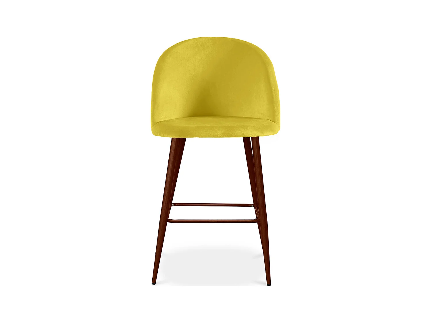 Tabouret tapissé en velours - Design scandinave - 66cm - Evelyne Crème