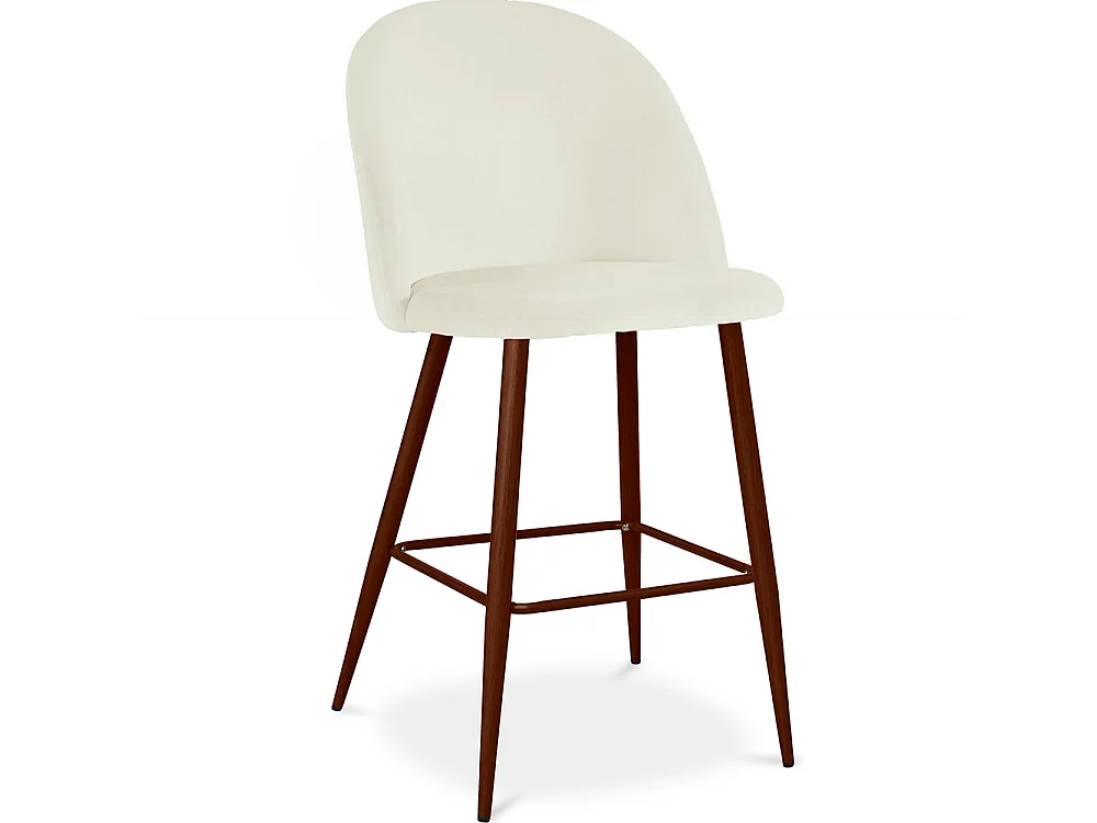Samtgepolsterter Hocker - Skandinavisches Design - 66cm - Evelyne