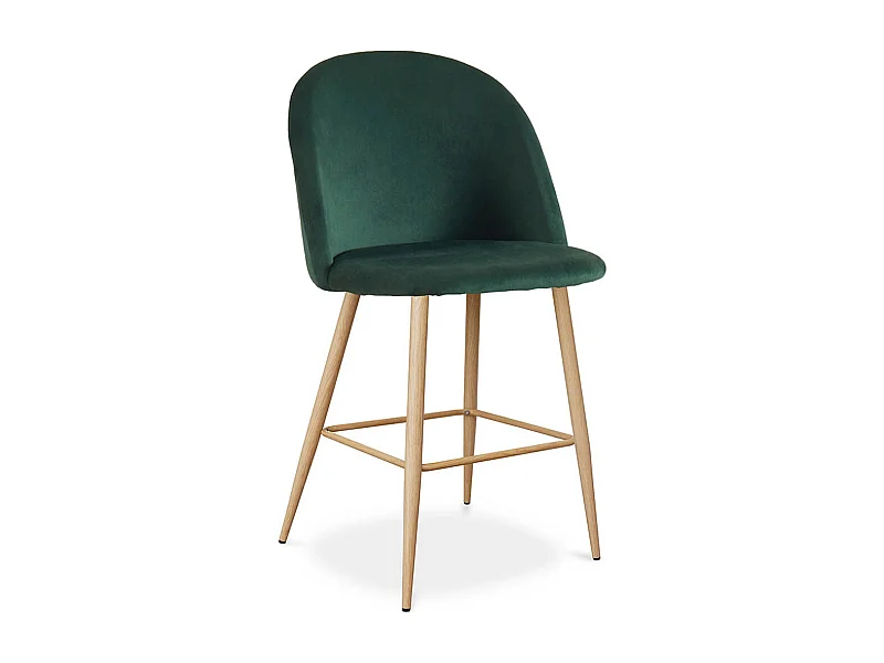 Sgabello imbottito in velluto - Design scandinavo - 66cm - Evelyne