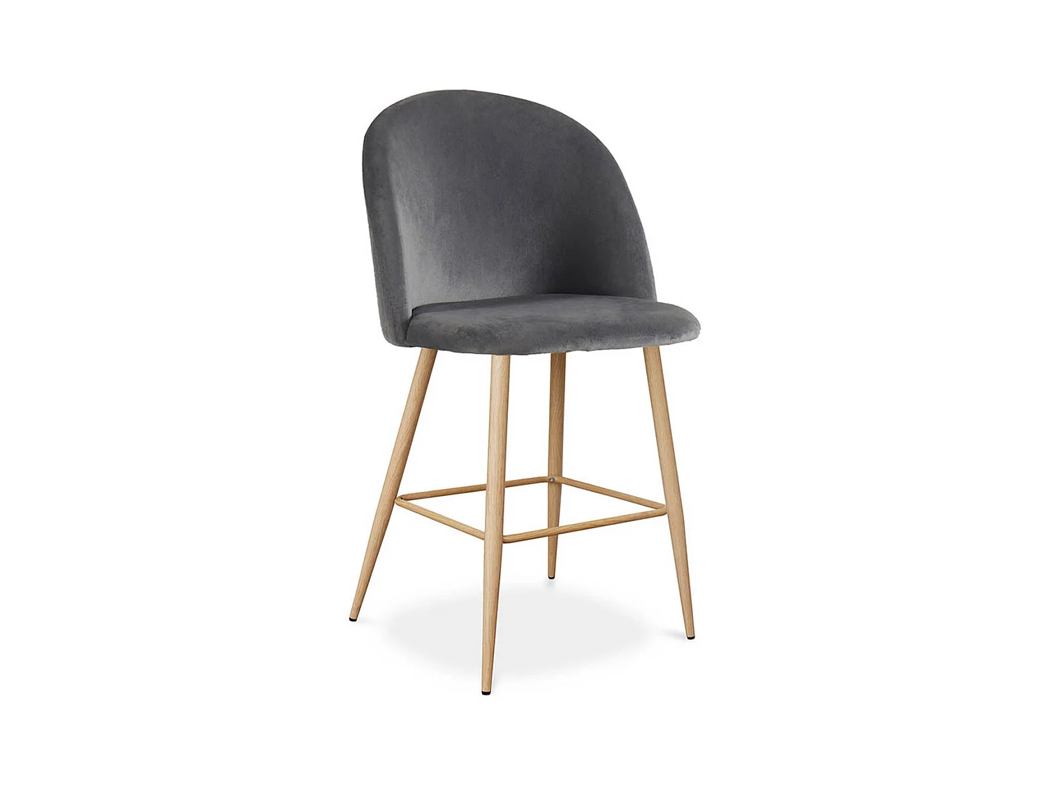 Hocker gepolstert mit Samt - Skandinavisches Design - 66cm - Evelyne