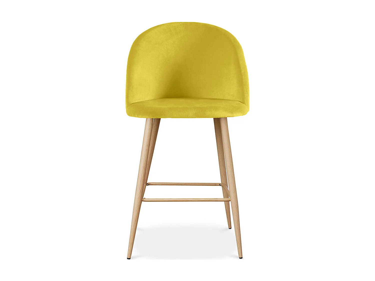 Tabouret tapissé en velours - Design scandinave - 66cm - Evelyne Gris foncé