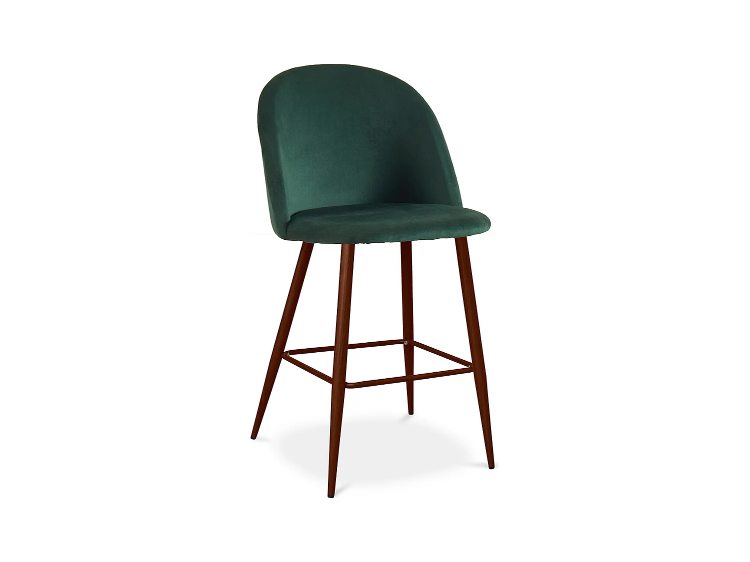 Tabouret tapissé en velours - Design scandinave - 66cm - Evelyne Vert foncé