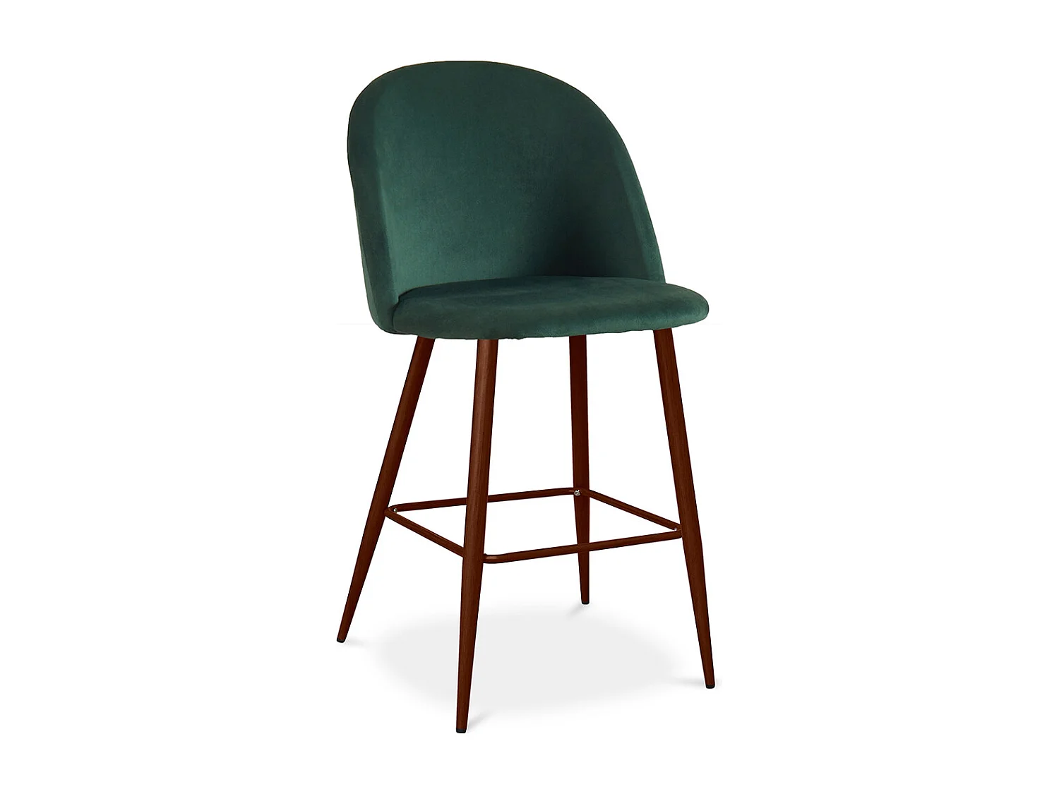 Tabouret tapissé en velours - Design scandinave - 66cm - Evelyne Vert foncé