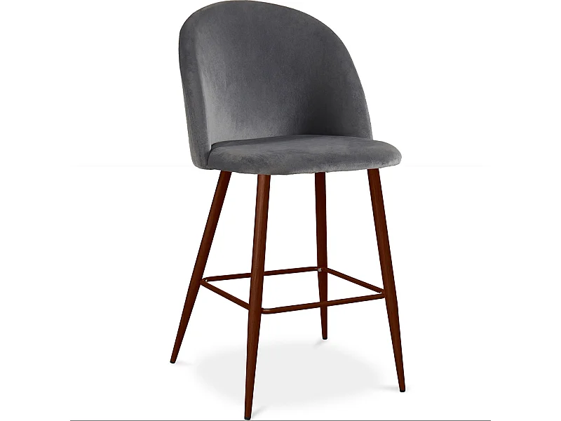 Taburete Tapizado en Terciopelo - Diseño Escandinavo - 66cm - Evelyne