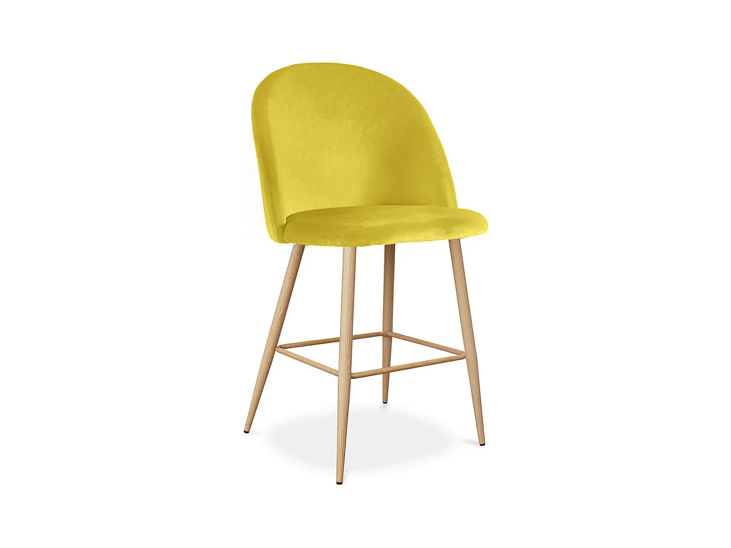 Tabouret tapissé en velours - Design scandinave - 66cm - Evelyne Beige