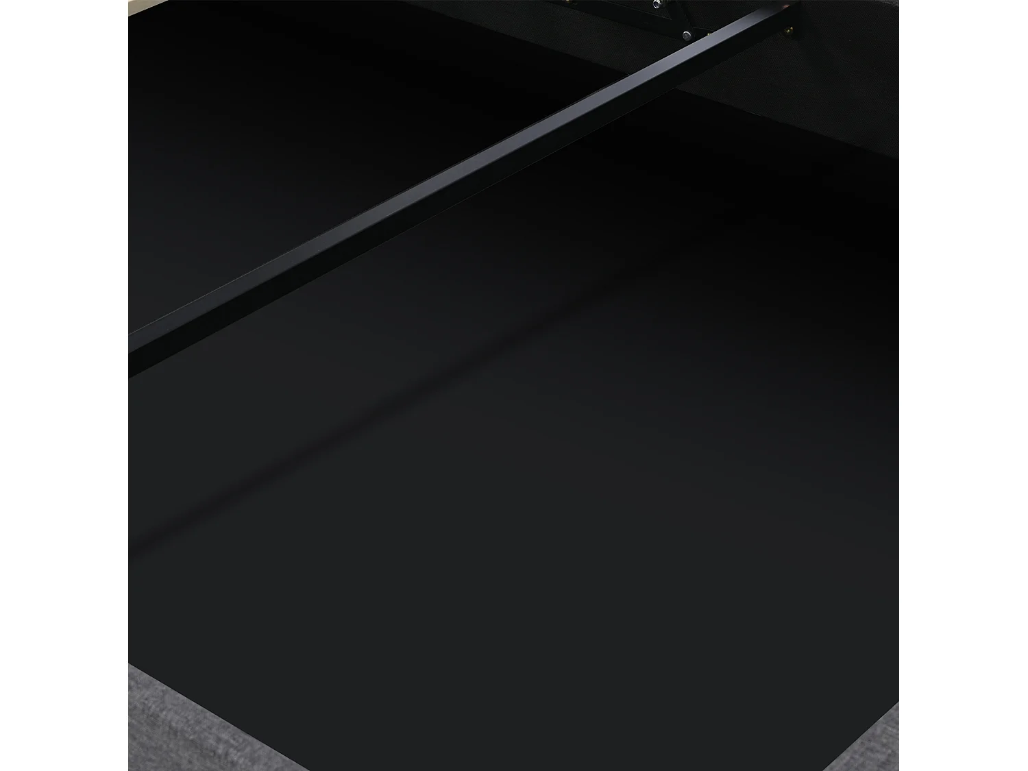 Lit coffre 160x200 cm avec sommier - tête de lit rembourrée avec appui-tête réglable - lin gris (sans matelas)