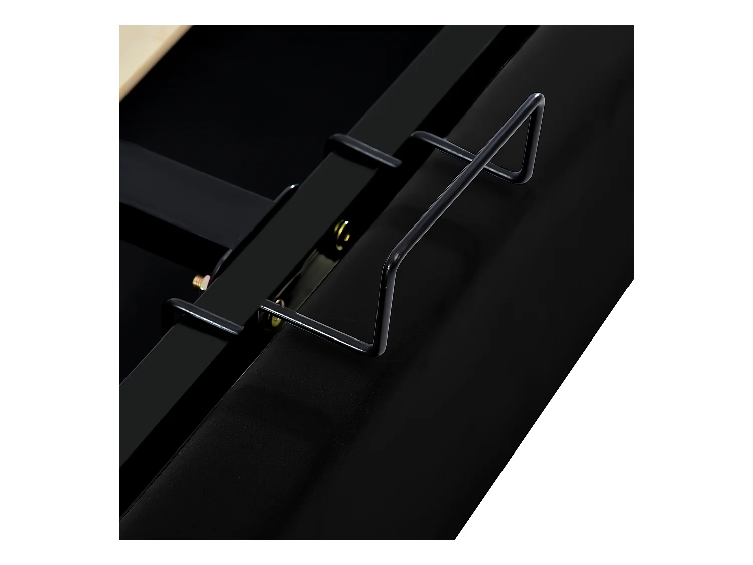 Lit coffre 140x200 cm avec sommier à lattes - tête de lit réglable en hauteur - velours noir (sans matelas)