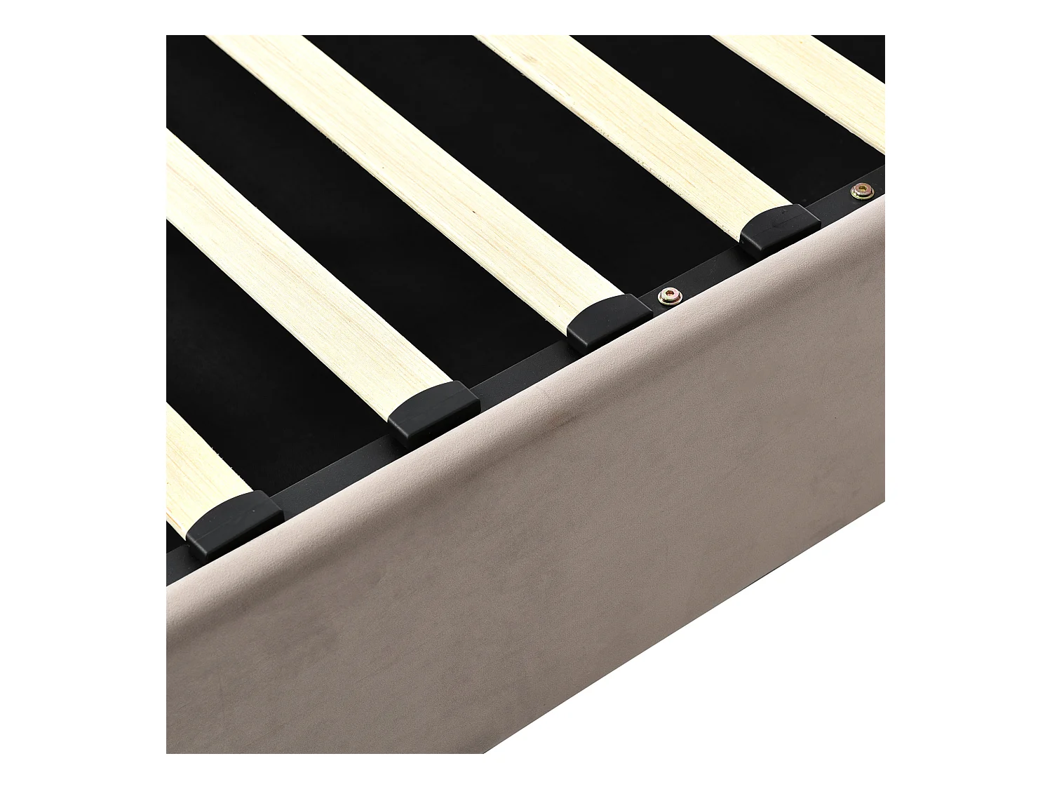 Lit coffre adulte 140x200cm avec sommier - tête de lit réglable - cadre métallique - velours gris clair (sans matelas)