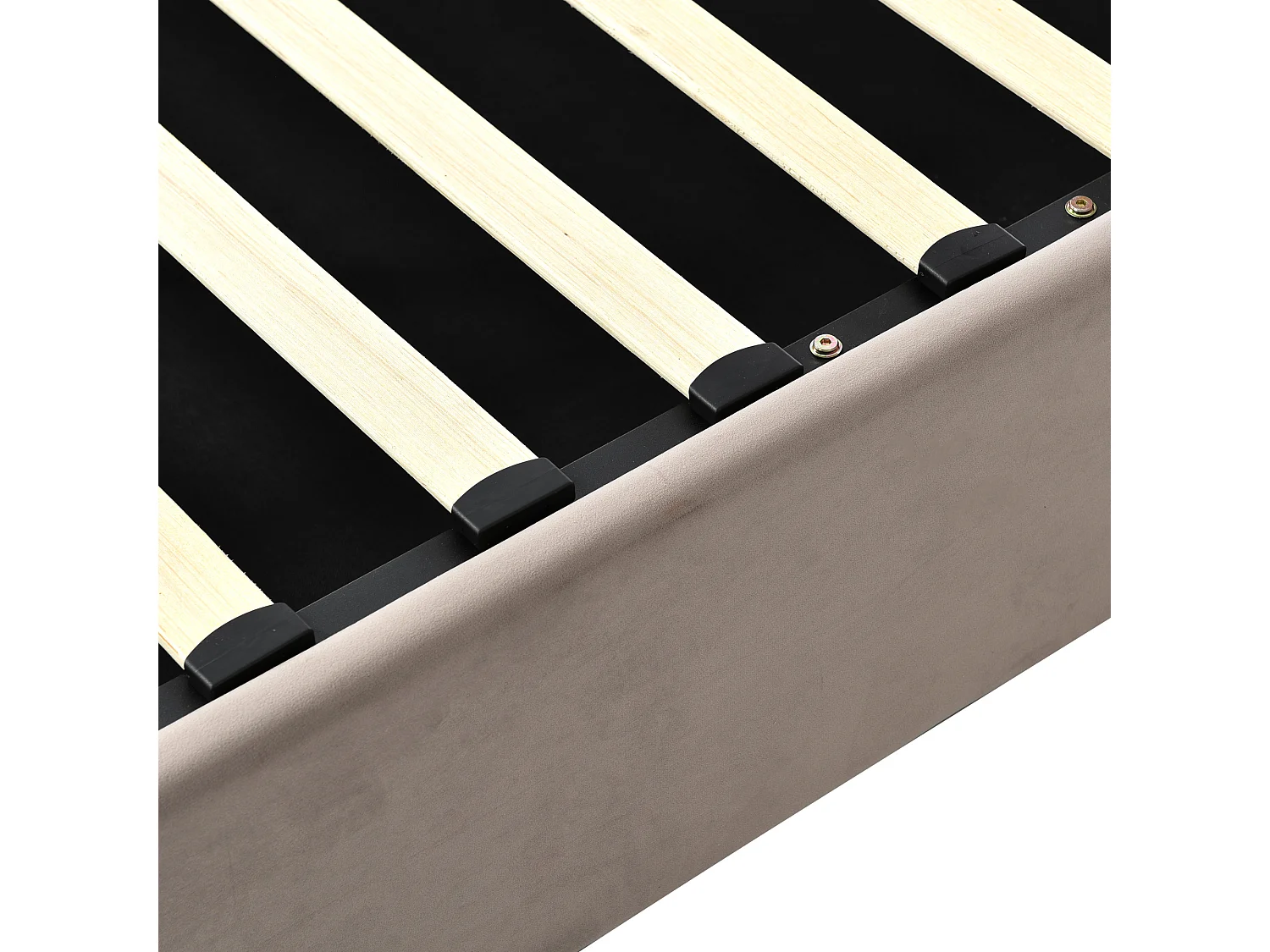 Volwassen opbergbed 140x200cm met lattenbodem - verstelbaar hoofdeinde - metalen frame - lichtgrijs fluweel (zonder matras)