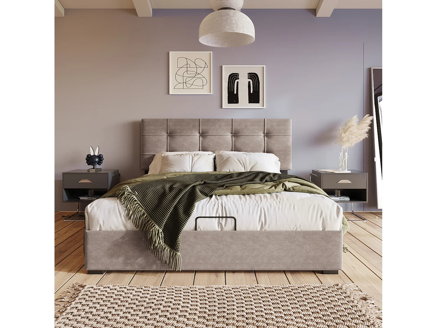 Cama de armazenamento para adultos 140x200 cm com base - cabeceira ajustável - estrutura de metal - veludo cinza claro (sem colchão)