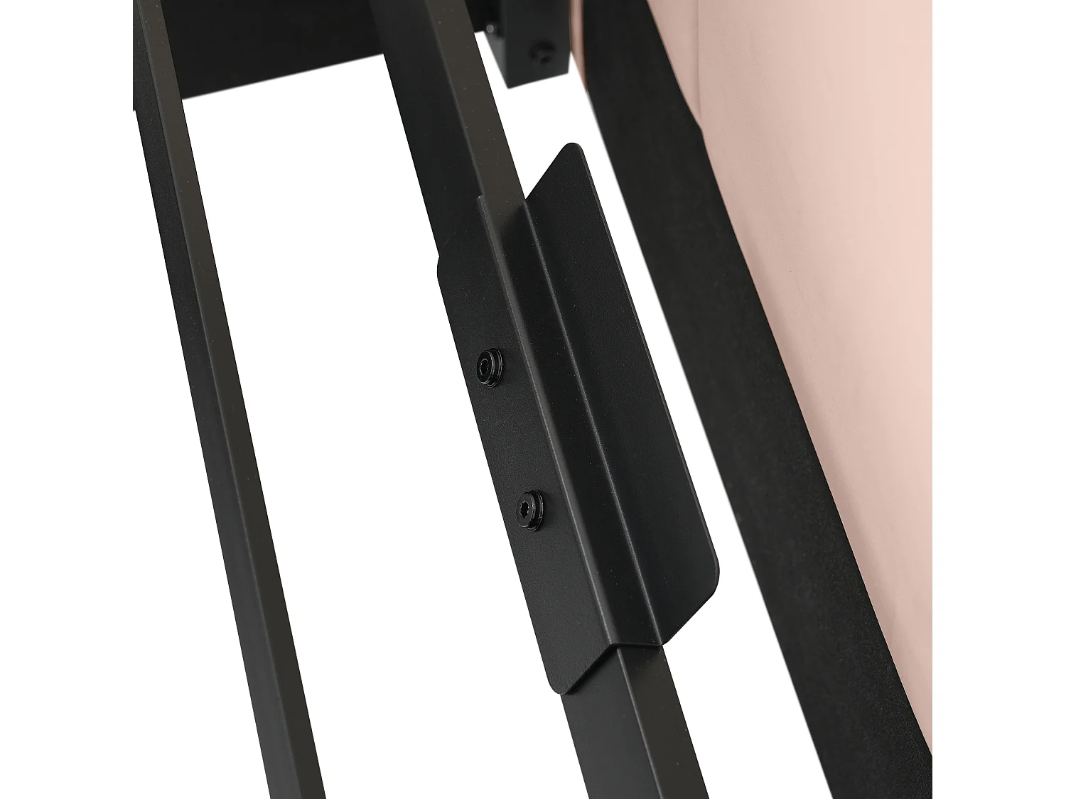 Lit enfant 90x190 cm avec sommier - lit jeune avec cadre de lit en métal - velours rose (sans matelas)