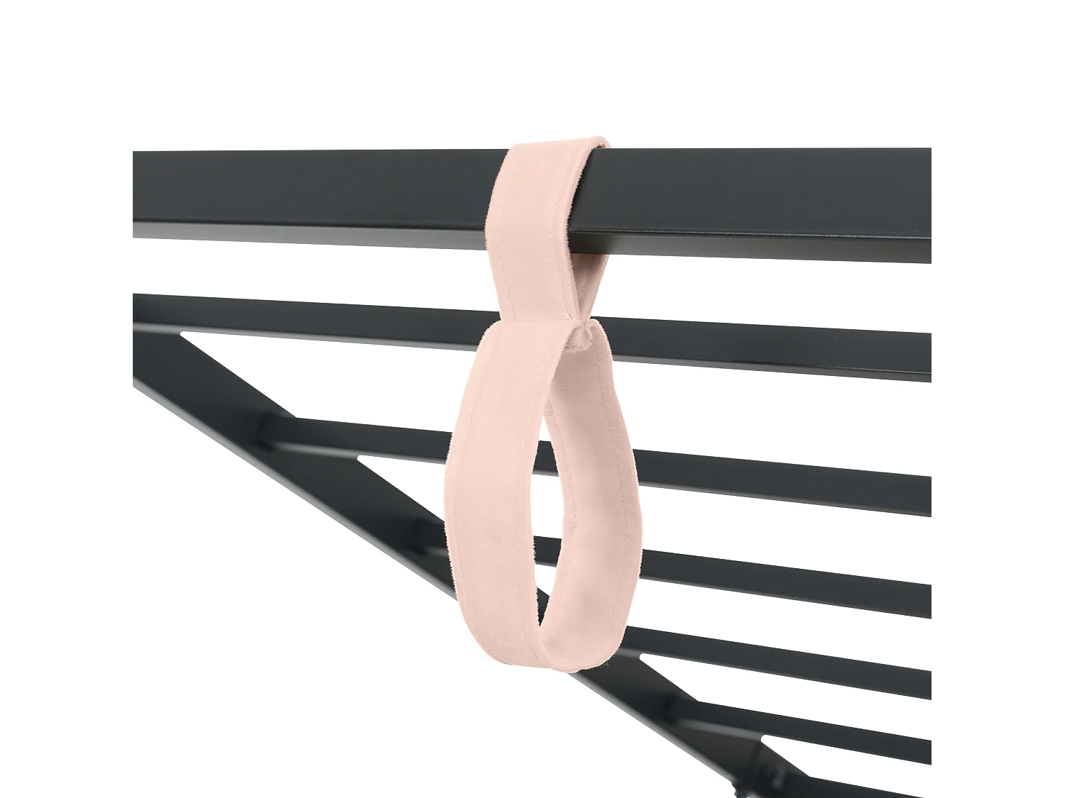 Lit simple 90x190 cm avec rangement hydraulique, cadre en L réversible, velours, rose (Sans matelas)