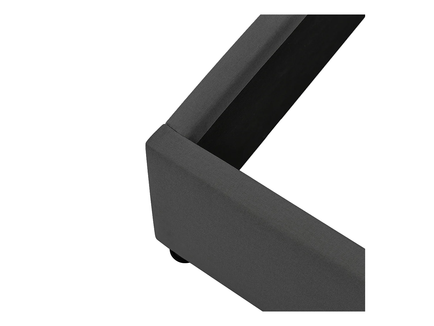 Lit coffre 180x200 cm avec sommier - tête de lit capitonnée - cadre de lit en métal - lin gris (sans matelas)