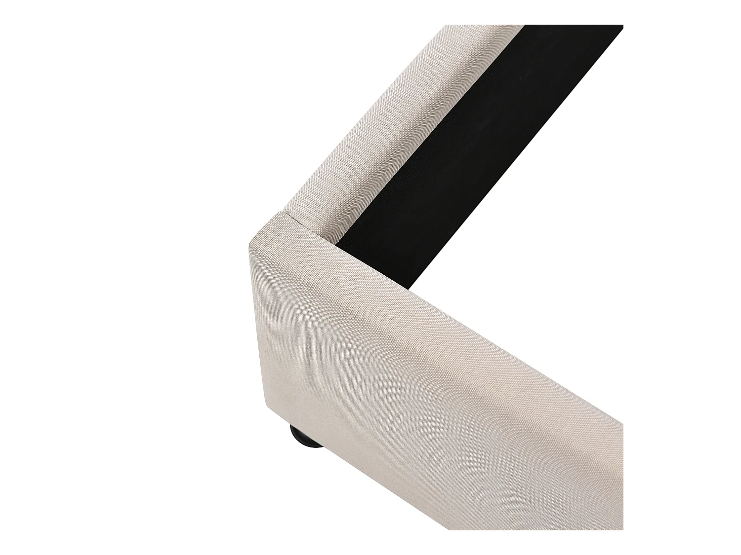 Volwassen opbergbed 180x200 cm met lattenbodem - gestoffeerd hoofdeinde - metalen bedframe - beige linnen (zonder matras)