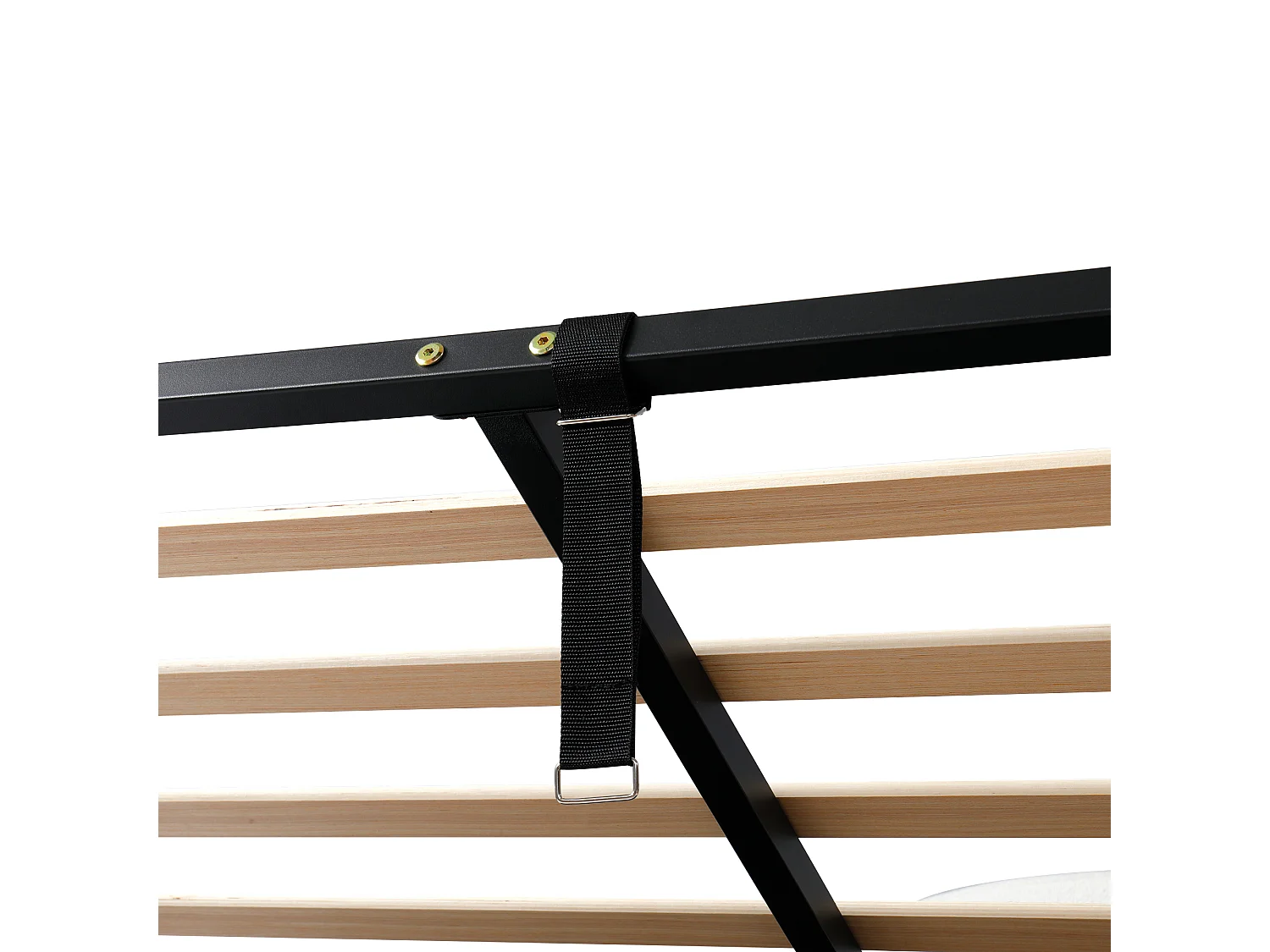 Opbergbed van 180x200 cm met lattenbodem hoofdbord en grote opbergruimte in wit (matras niet inbegrepen)