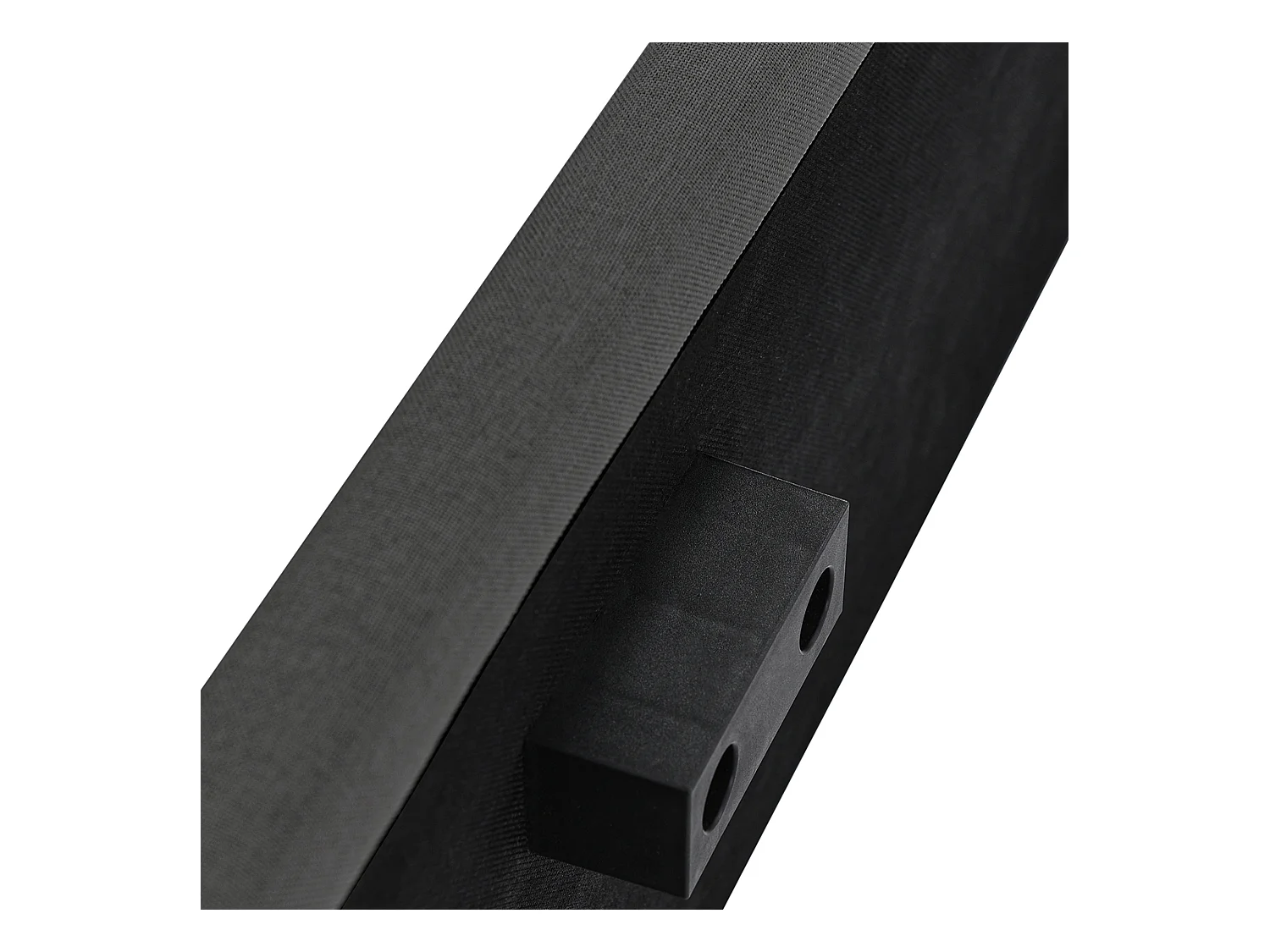 Lit coffre 140x200 cm avec sommier - tête de lit capitonnée - métal + bois - lin gris (sans matelas)