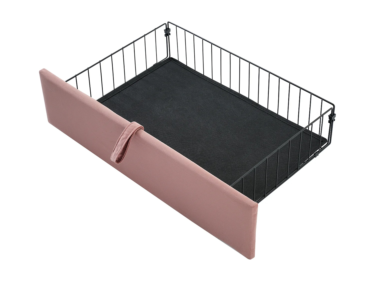 Eenpersoonsbed kinderbed 90x190 cm met lades - verstelbaar hoofdeinde met LED - metalen bedframe - roze fluweel (zonder matras)