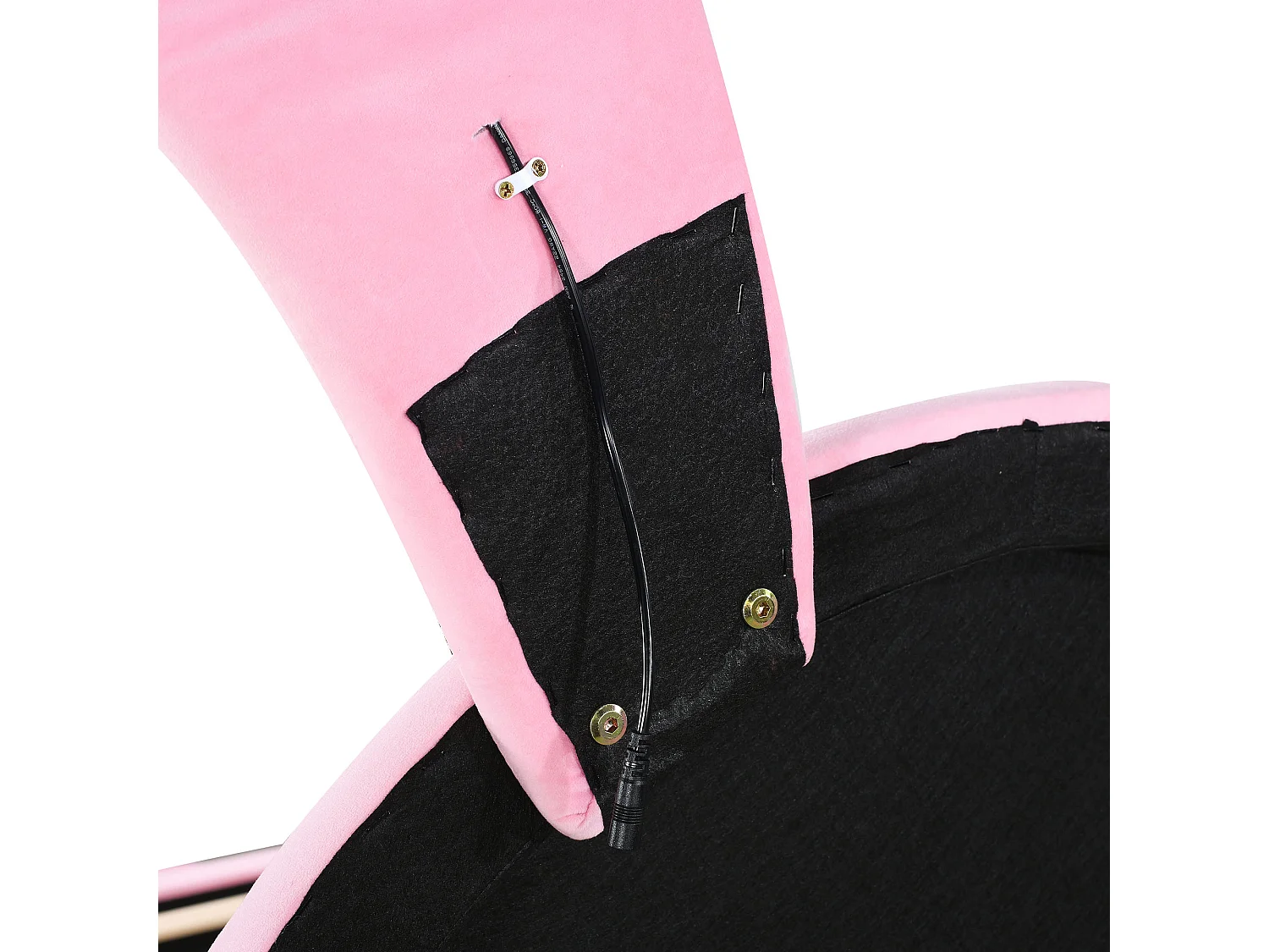 Cama infantil princesa 90x200 cm con 2 taburetes - cabecero regulable en altura y LED - terciopelo rosa (sin colchón)