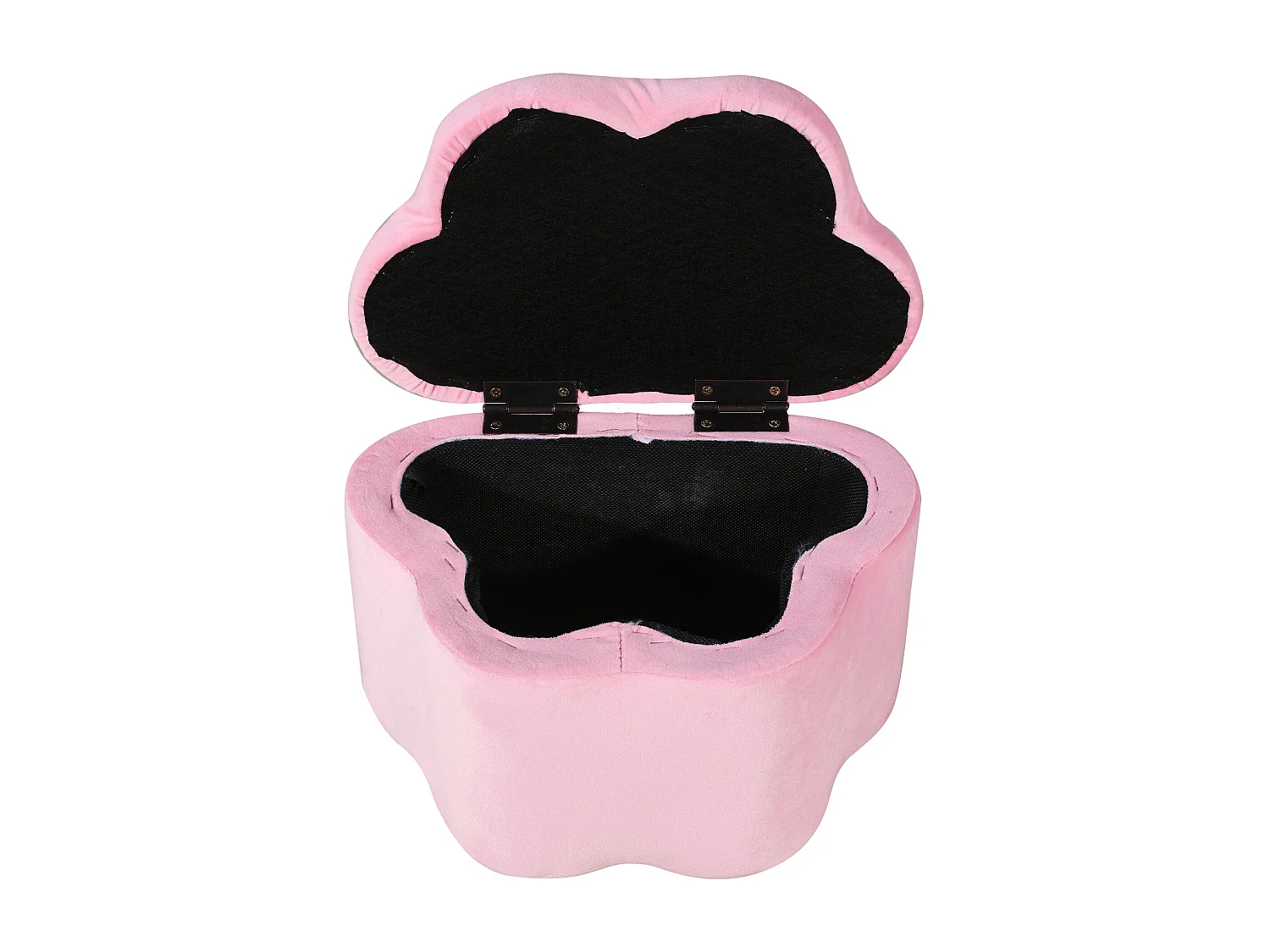 Cama infantil princesa 90x200 cm con 2 taburetes - cabecero regulable en altura y LED - terciopelo rosa (sin colchón)