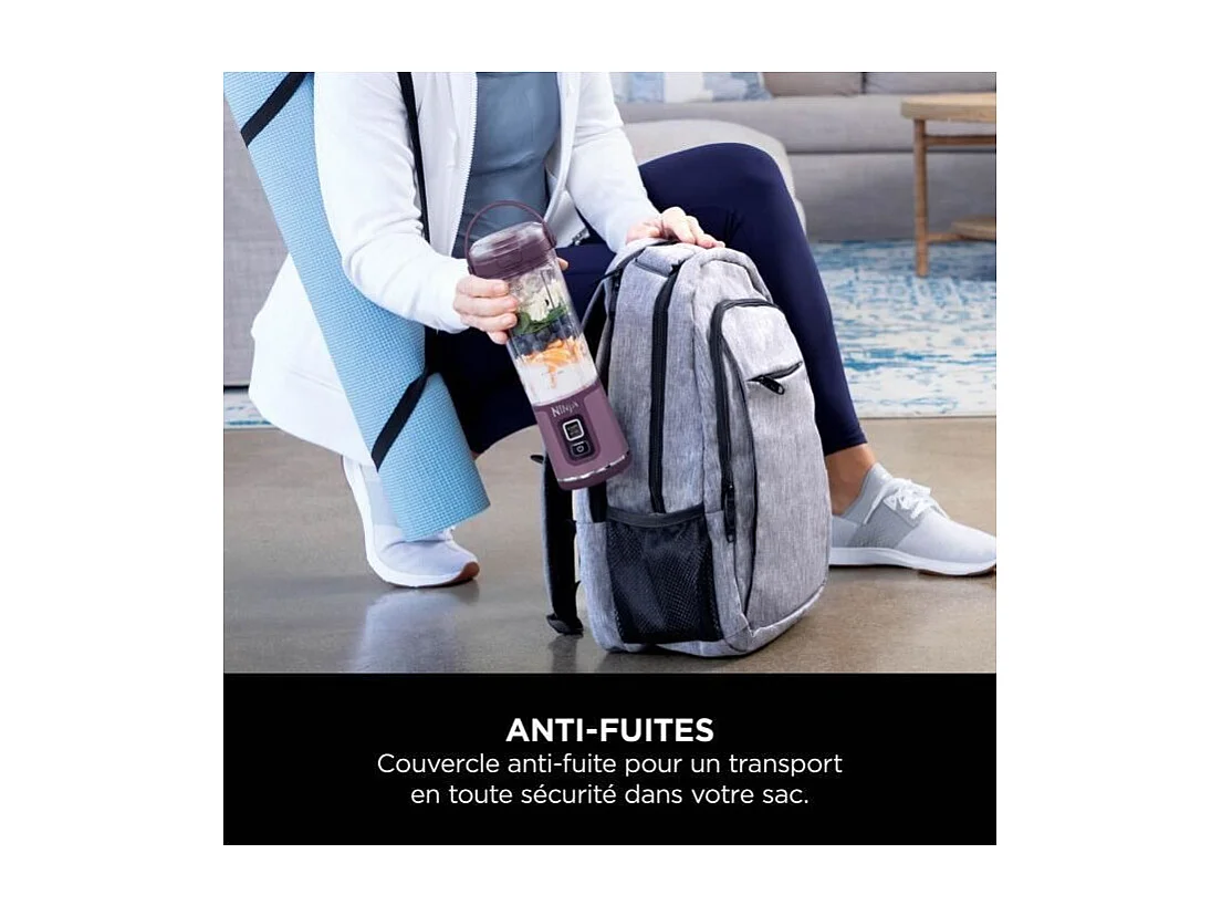 Blender portable Ninja Blast - BC150EUPR - bol 530 ml - autonomie 2h - sans fil - sans BPA - violet