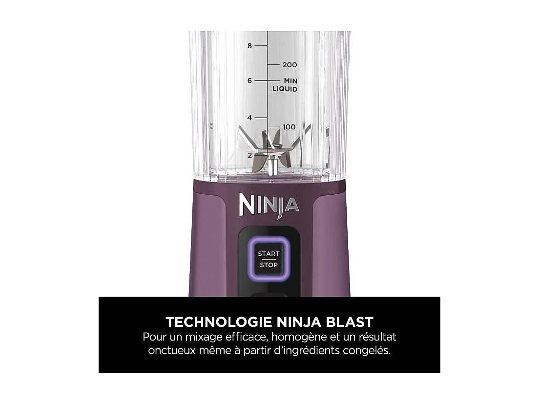 Blender portable Ninja Blast - BC150EUPR - bol 530 ml - autonomie 2h - sans fil - sans BPA - violet