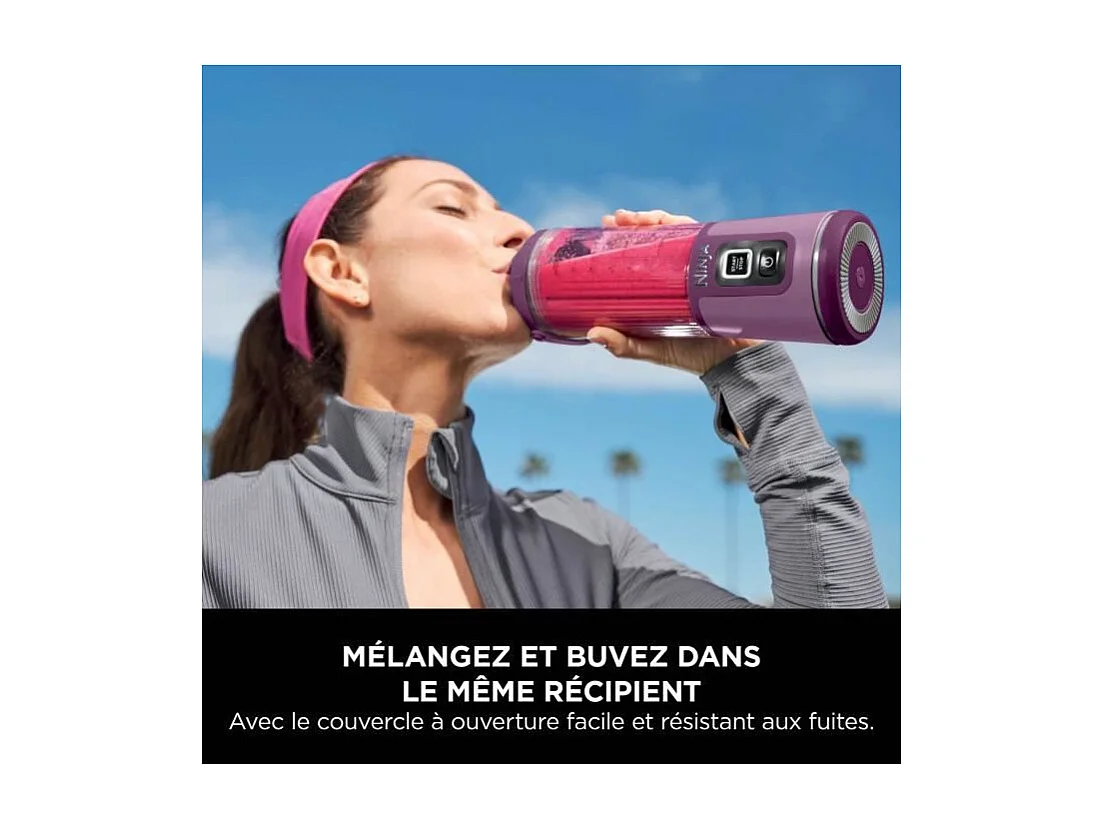 Blender portable Ninja Blast - BC150EUPR - bol 530 ml - autonomie 2h - sans fil - sans BPA - violet