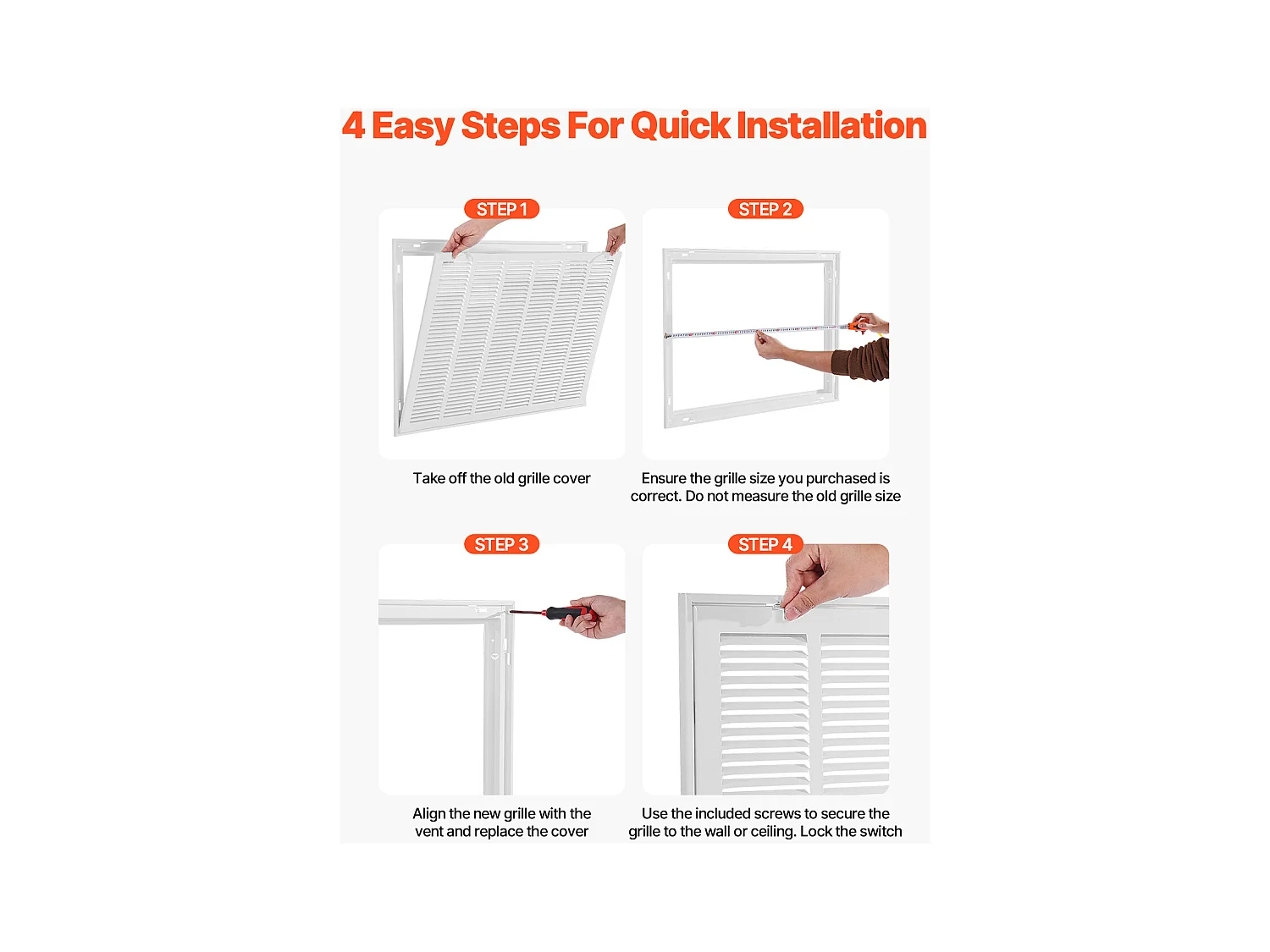 Grille de Ventilation SucceBuy 83x57,2x4 cm, Adaptée à une Ouverture d'Installation de 75,5x50,5 cm, Grille d'Évacuation d'Air pour Montage Mur