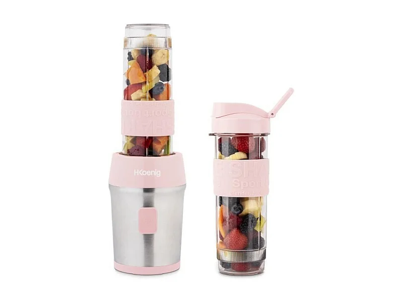 Mini blender - SMOO12 - 300 W - 570 mL - Rose pastel - 2 gourdes incluses