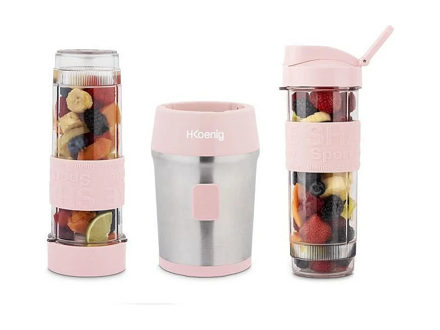 Mini blender - SMOO12 - 300 W - 570 mL - Rose pastel - 2 gourdes incluses