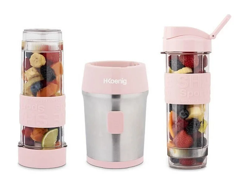 Mini blender - SMOO12 - 300 W - 570 mL - Rose pastel - 2 gourdes incluses