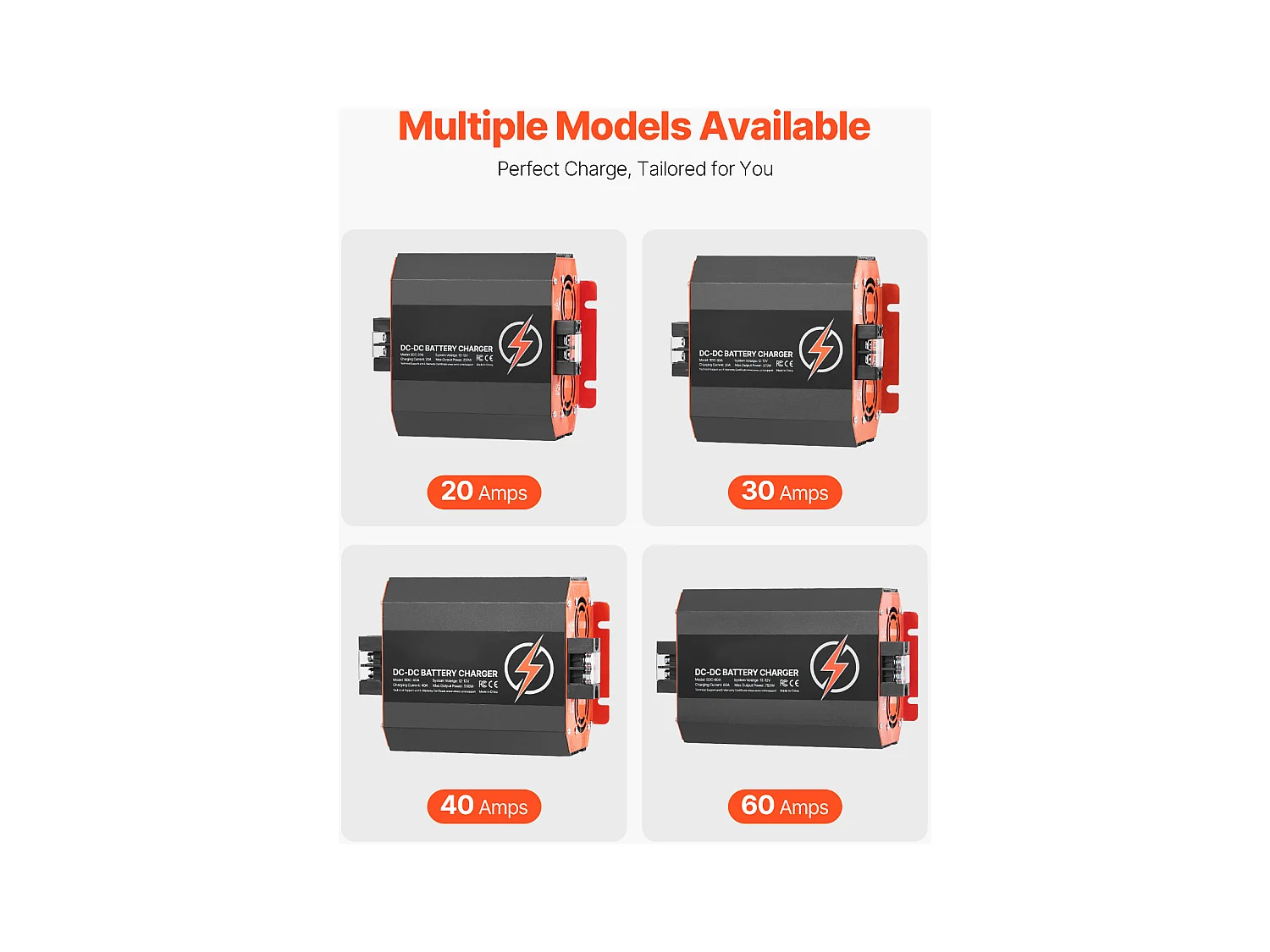 Batterieladegerät SucceBuy 12 V 40 A DC/DC, 500 W, Kompatibel mit Blei-Säure-, Lithium-, AGM-, GEL-Batterien, Mehrstufiges Intelligentes Ladesystem