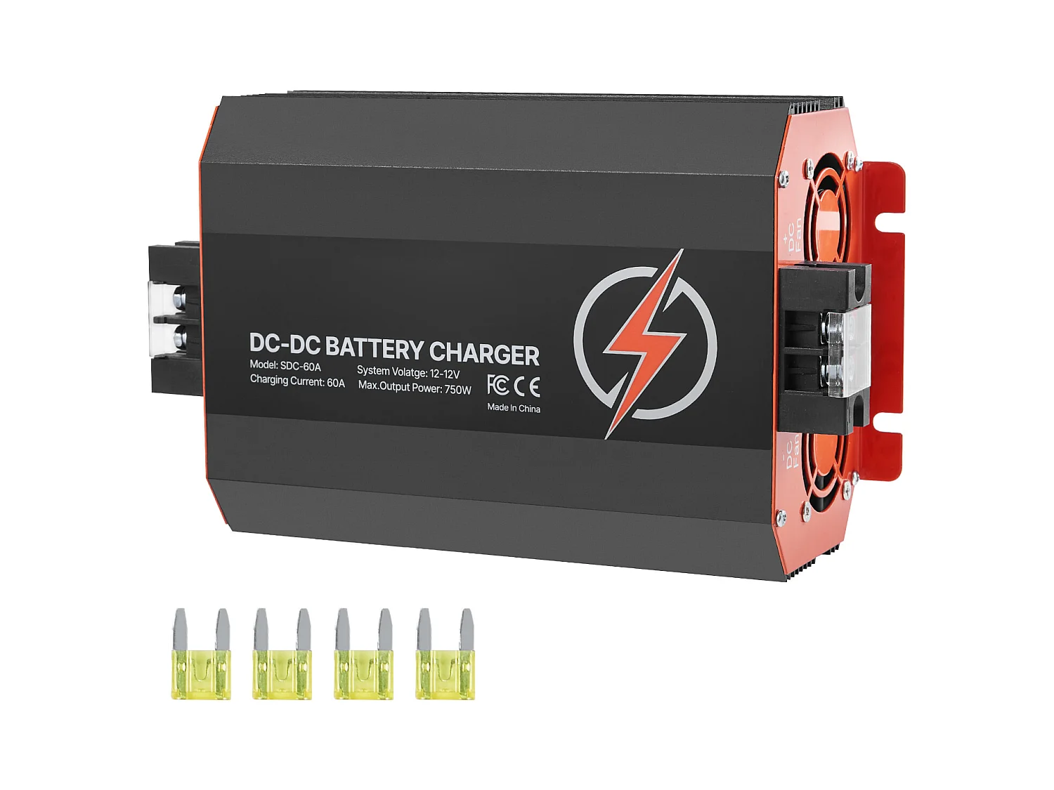 Batterieladegerät SucceBuy 12 V 60 A DC/DC, 750 W, Kompatibel mit Blei-Säure-, Lithium-, AGM-, GEL-Batterien , Mehrstufiges Intelligentes Ladesystem