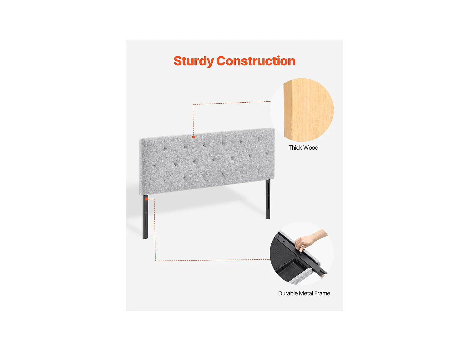 Wezgłowie Łóżka SucceBuy do Łóżka Podwójnego, Regulowane Wysokością, Design Pikowany w Romb, Idealne do Sypialni, Hotelu, Pokoju Gościnnego, Sypialni