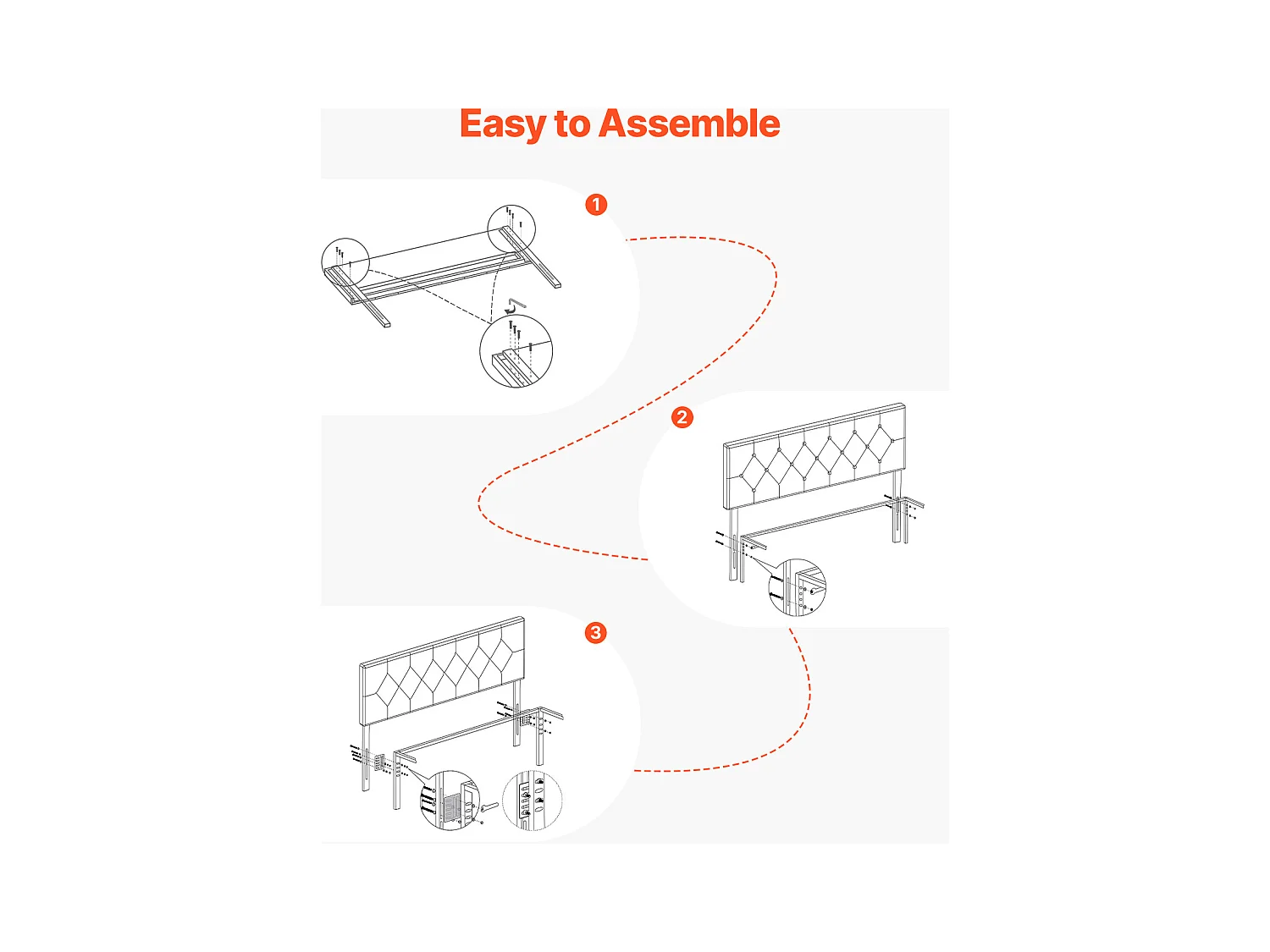 Wezgłowie Łóżka SucceBuy do Łóżka Podwójnego, Regulowane Wysokością, Design Pikowany w Romb, Idealne do Sypialni, Hotelu, Pokoju Gościnnego, Sypialni