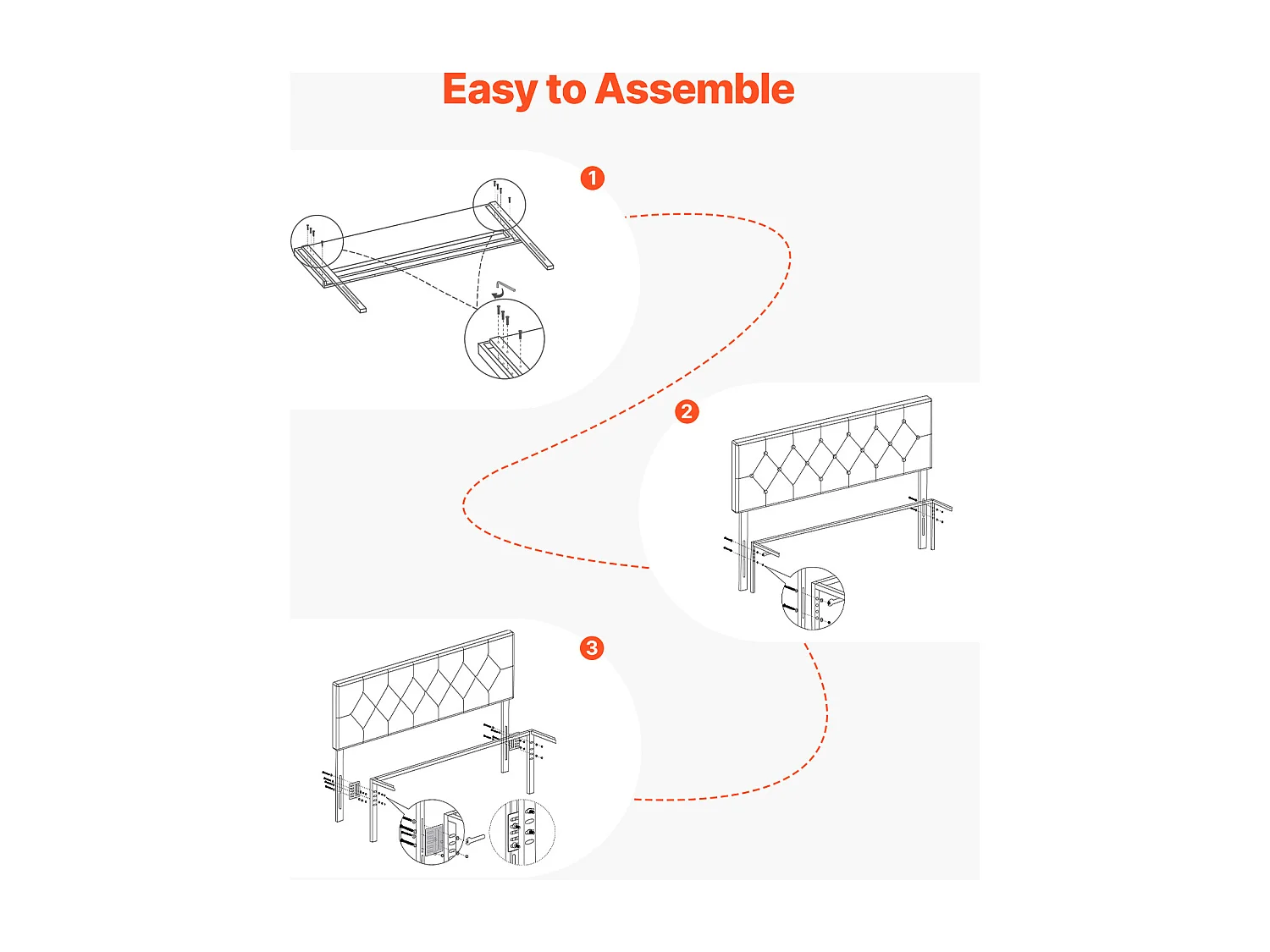 Tête de Lit SucceBuy pour Lit Double, Réglable en Hauteur, Design Capitonné en Losanges, Idéale pour Chambre, Hôtel, Maison d'Hôtes, Dortoir, Coloris Gris Clair