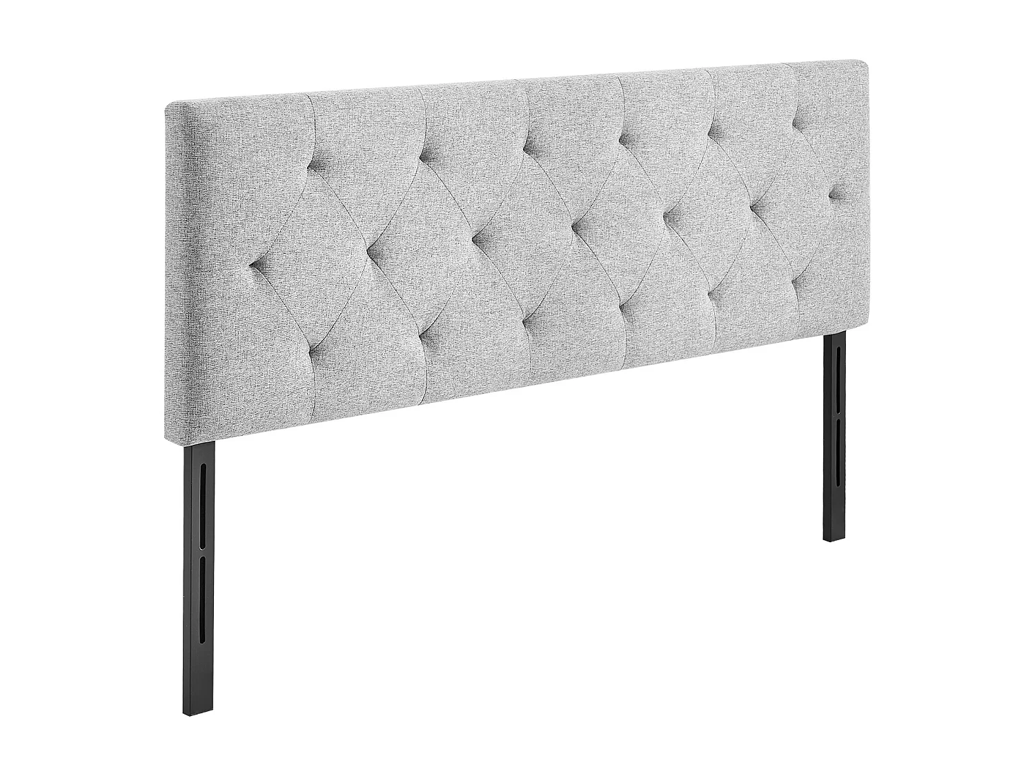 Tête de Lit SucceBuy pour Lit Double, Réglable en Hauteur, Design Capitonné en Losanges, Idéale pour Chambre, Hôtel, Maison d'Hôtes, Dortoir, Coloris Gris Clair