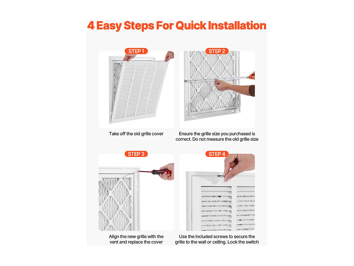 Grille de Filtre SucceBuy à Air pour Ouvertures d'Installation de 50,5 x 50,5 cm (l x h), Avec Filtre, Grille d'Évacuation d'Air pour Montage Mur