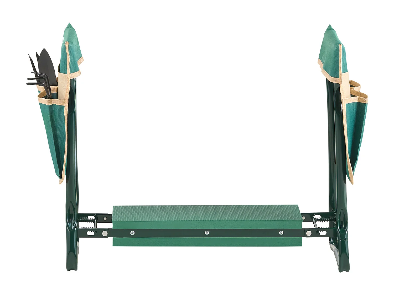 Tuinkniestoel SucceBuy Met 15 cm Dik Kussen, Opvouwbare Kruk Draagt Tot 150 kg, Multifunctionele Kruk Uitgerust Met 2 Gereedschapstassen